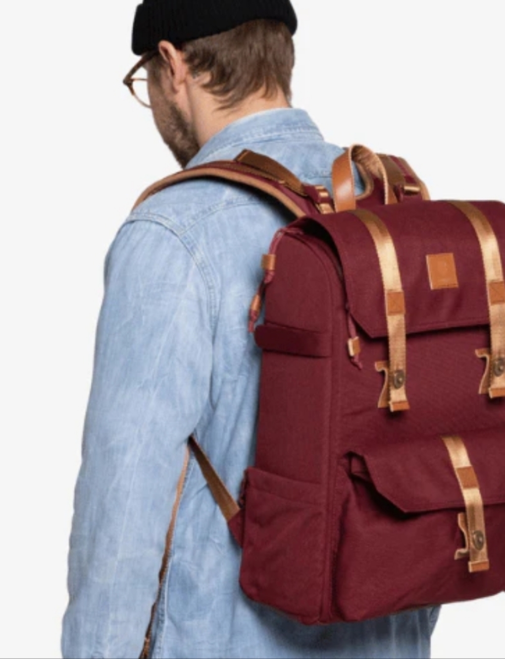 Langly Alpha Compact Burgundy Camera  Backpack Nwot